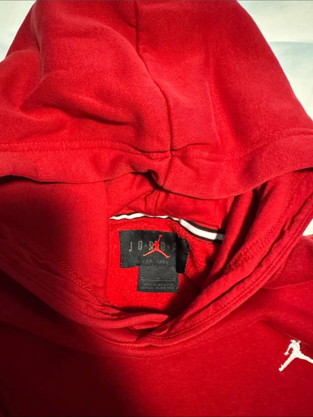 Jordan Men's Red Hooded Sweatshirt with White Jumpman